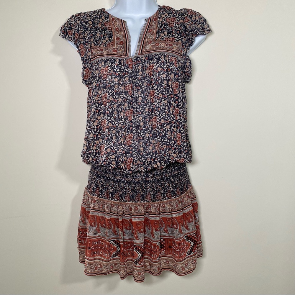 Ulla Johnson Simone Floral Drop-Waist Floral Silk Dress